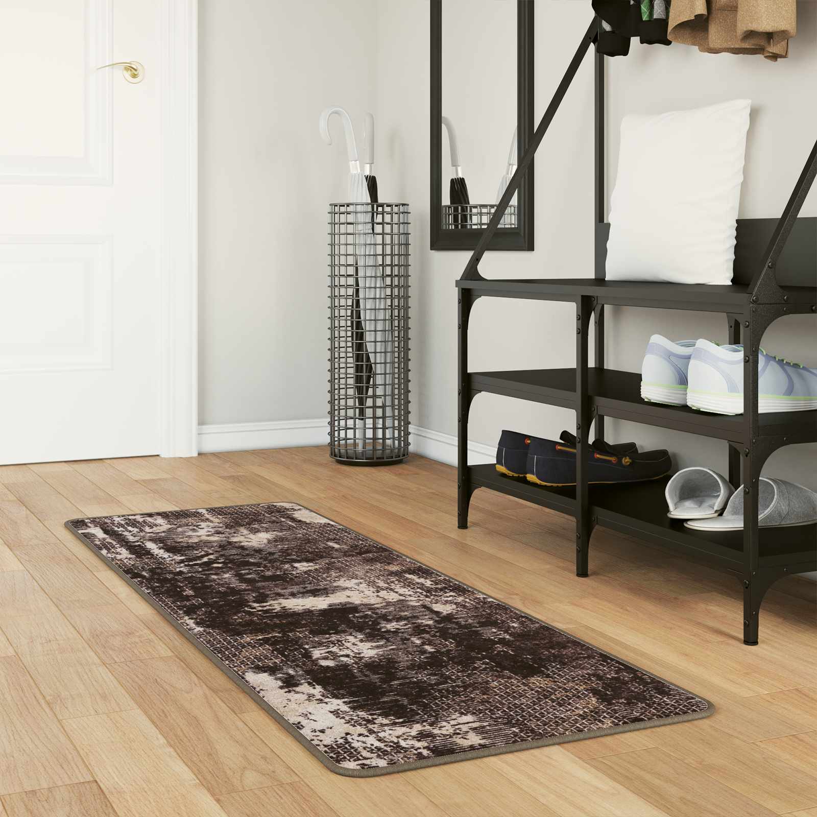 42023366_1.jpg vidaXL Behúň MARSA Čierny 50 x 100 cm Polyester a PVC – Obrázok 1