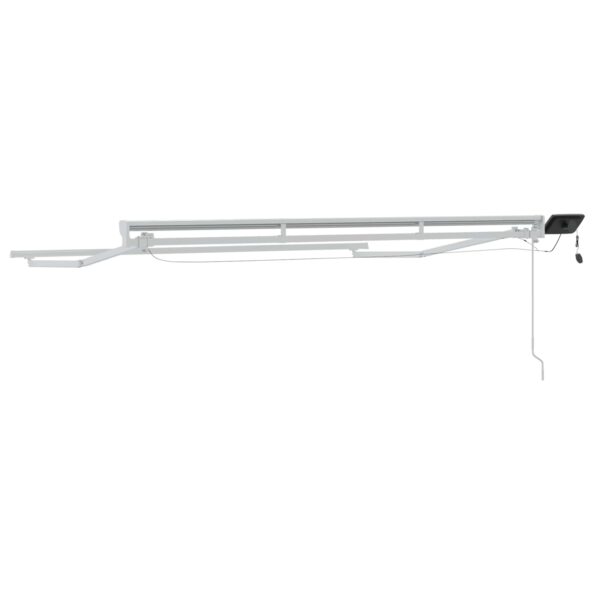 vidaXL Ručný rám markízy s LED Biely 2,5 x 2 m Hliník – Obrázok 7