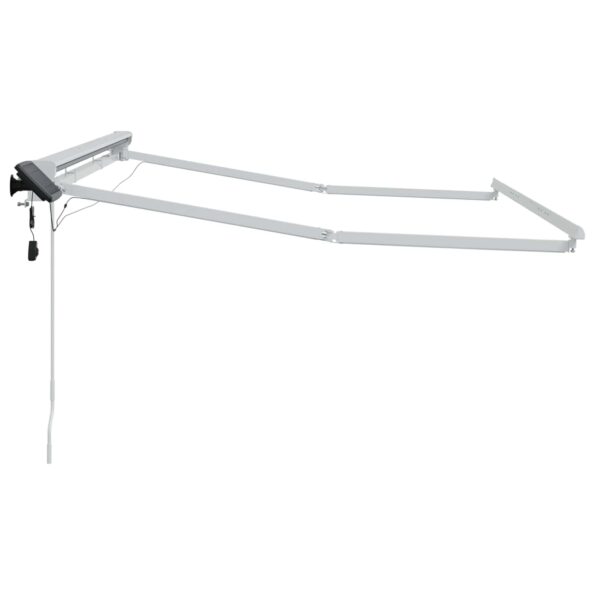 vidaXL Ručný rám markízy s LED Biely 3 x 2,5 m Hliník – Obrázok 6