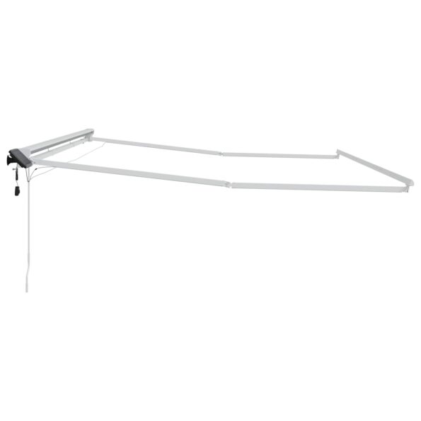 vidaXL Ručný rám markízy s LED Biely 4 × 3,5 m Hliník – Obrázok 6