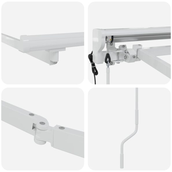 vidaXL Elektrický automatický rám markízy Biely 3 x 2,5 m Oceľ – Obrázok 6