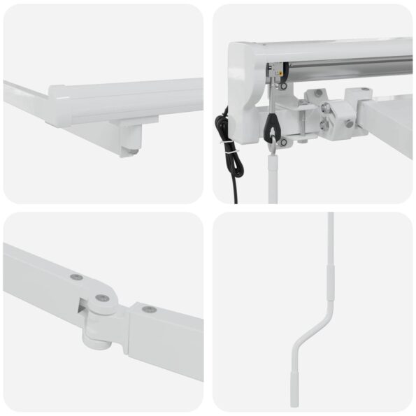 vidaXL Elektrický automatický rám markízy Biely 4,5 × 3 m Oceľ – Obrázok 6