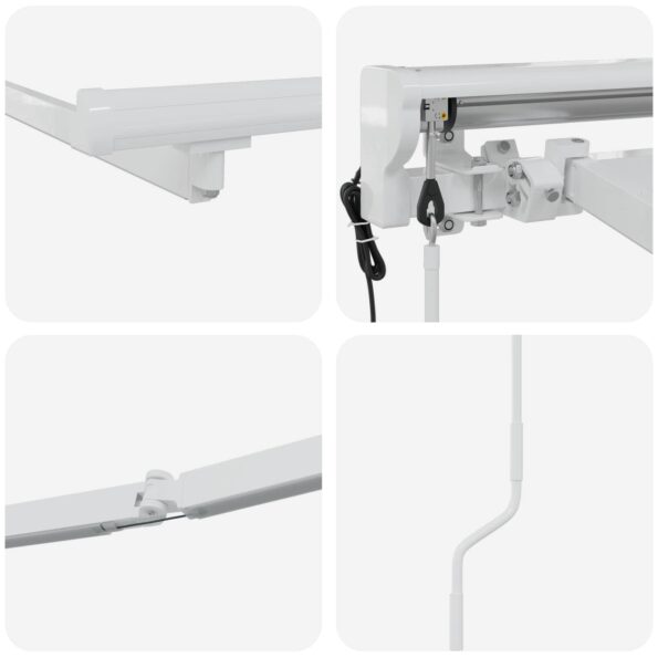 vidaXL Elektrická Markíza s LED Biely 4 x 2 m Hliník – Obrázok 8