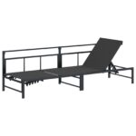 vidaXL Lehátko Čierny 200 x 62 x 59,5 cm Textilén – Obrázok 3