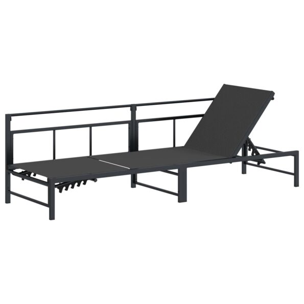 vidaXL Lehátko Čierny 200 x 62 x 59,5 cm Textilén – Obrázok 3