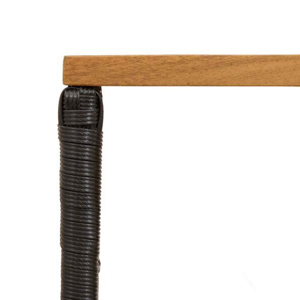 vidaXL Vonkajší stôl Čierny 80 x 40 x 40 cm Oceľ a poly ratan – Obrázok 10