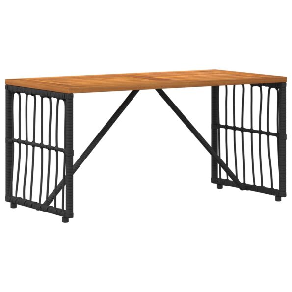 vidaXL Vonkajší stôl Čierny 80 x 40 x 40 cm Oceľ a poly ratan – Obrázok 2
