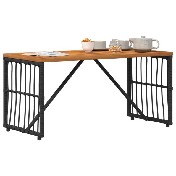 vidaXL Vonkajší stôl Čierny 80 x 40 x 40 cm Oceľ a poly ratan – Obrázok 3