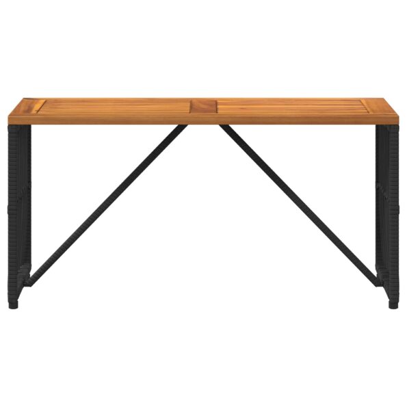 vidaXL Vonkajší stôl Čierny 80 x 40 x 40 cm Oceľ a poly ratan – Obrázok 5