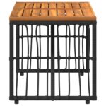 vidaXL Vonkajší stôl Čierny 80 x 40 x 40 cm Oceľ a poly ratan – Obrázok 6