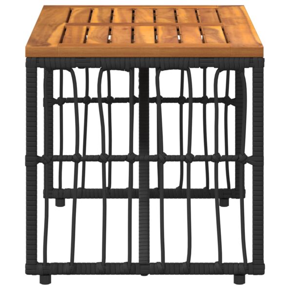 vidaXL Vonkajší stôl Čierny 80 x 40 x 40 cm Oceľ a poly ratan – Obrázok 6