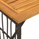 vidaXL Vonkajší stôl Čierny 80 x 40 x 40 cm Oceľ a poly ratan – Obrázok 9