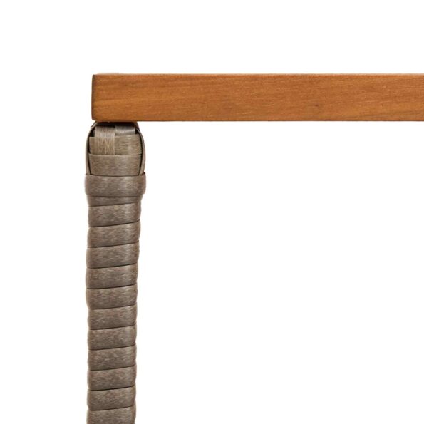 vidaXL Vonkajší stôl Biely 80 x 40 x 40 cm Oceľ a poly ratan – Obrázok 10