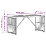 vidaXL Vonkajší stôl Biely 80 x 40 x 40 cm Oceľ a poly ratan – Obrázok 13