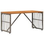 vidaXL Vonkajší stôl Biely 80 x 40 x 40 cm Oceľ a poly ratan – Obrázok 2