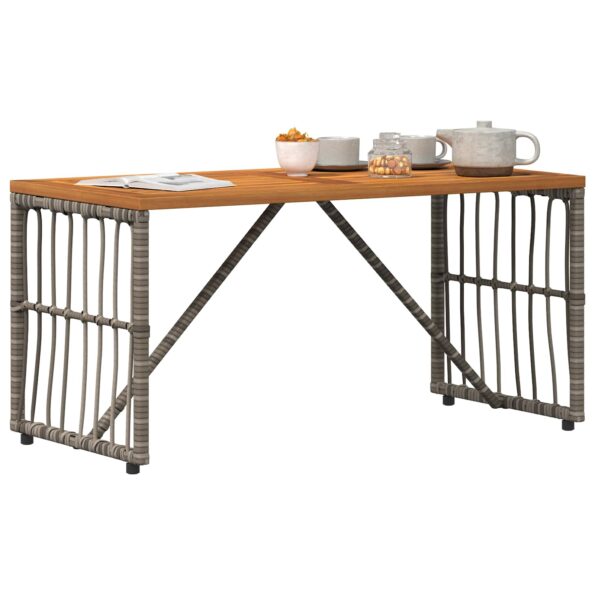 vidaXL Vonkajší stôl Biely 80 x 40 x 40 cm Oceľ a poly ratan – Obrázok 3