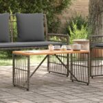 vidaXL Vonkajší stôl Biely 80 x 40 x 40 cm Oceľ a poly ratan – Obrázok 4