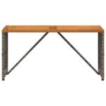 vidaXL Vonkajší stôl Biely 80 x 40 x 40 cm Oceľ a poly ratan – Obrázok 5