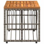 vidaXL Vonkajší stôl Biely 80 x 40 x 40 cm Oceľ a poly ratan – Obrázok 6