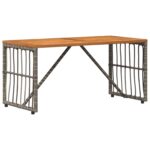 vidaXL Vonkajší stôl Biely 80 x 40 x 40 cm Oceľ a poly ratan – Obrázok 7