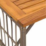 vidaXL Vonkajší stôl Biely 80 x 40 x 40 cm Oceľ a poly ratan – Obrázok 9