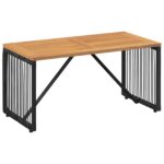 vidaXL Vonkajší stôl Čierna a Hnedá 80 x 40 x 40 cm polyratan – Obrázok 2