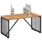 vidaXL Vonkajší stôl Čierna a Hnedá 80 x 40 x 40 cm polyratan – Obrázok 3