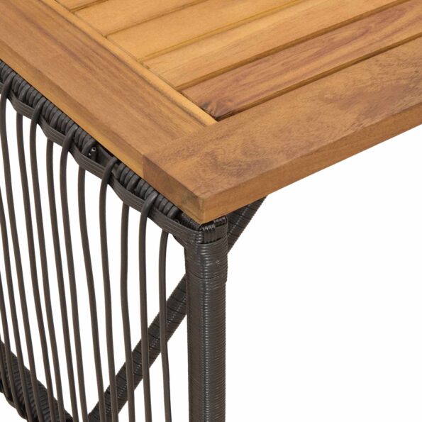 vidaXL Vonkajší stôl Čierna a Hnedá 80 x 40 x 40 cm polyratan – Obrázok 8