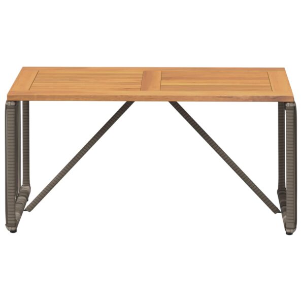 vidaXL Vonkajší stôl Sivá a hnedá 80 x 40 x 40 cm polyratan – Obrázok 5