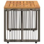 vidaXL Vonkajší stôl Sivá a hnedá 80 x 40 x 40 cm polyratan – Obrázok 6