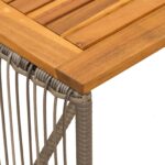 vidaXL Vonkajší stôl Sivá a hnedá 80 x 40 x 40 cm polyratan – Obrázok 8