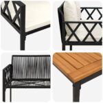 vidaXL Záhradný nábytok 4 pcs Čierna a krémová biela polyratan – Obrázok 10