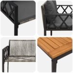 vidaXL Záhradný nábytok 4 pcs Sivá a tmavo sivá polyratan – Obrázok 10