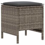 vidaXL Záhradný taburet 2 Kus Sivá a tmavo sivá 38 x 38 x 45 cm – Obrázok 6