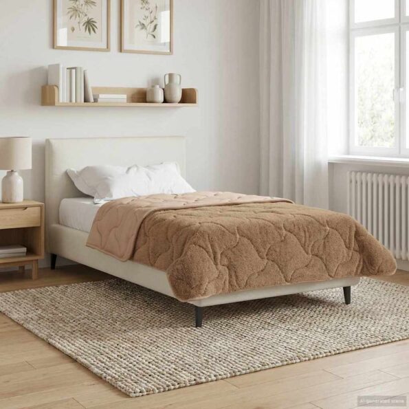 vidaXL Letná prikrývka Šnurovaný Sivohnedá 140 x 220 cm – Obrázok 4