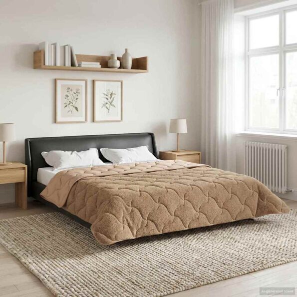 vidaXL Letná prikrývka Šnurovaný Sivohnedá 200 x 200 cm – Obrázok 4