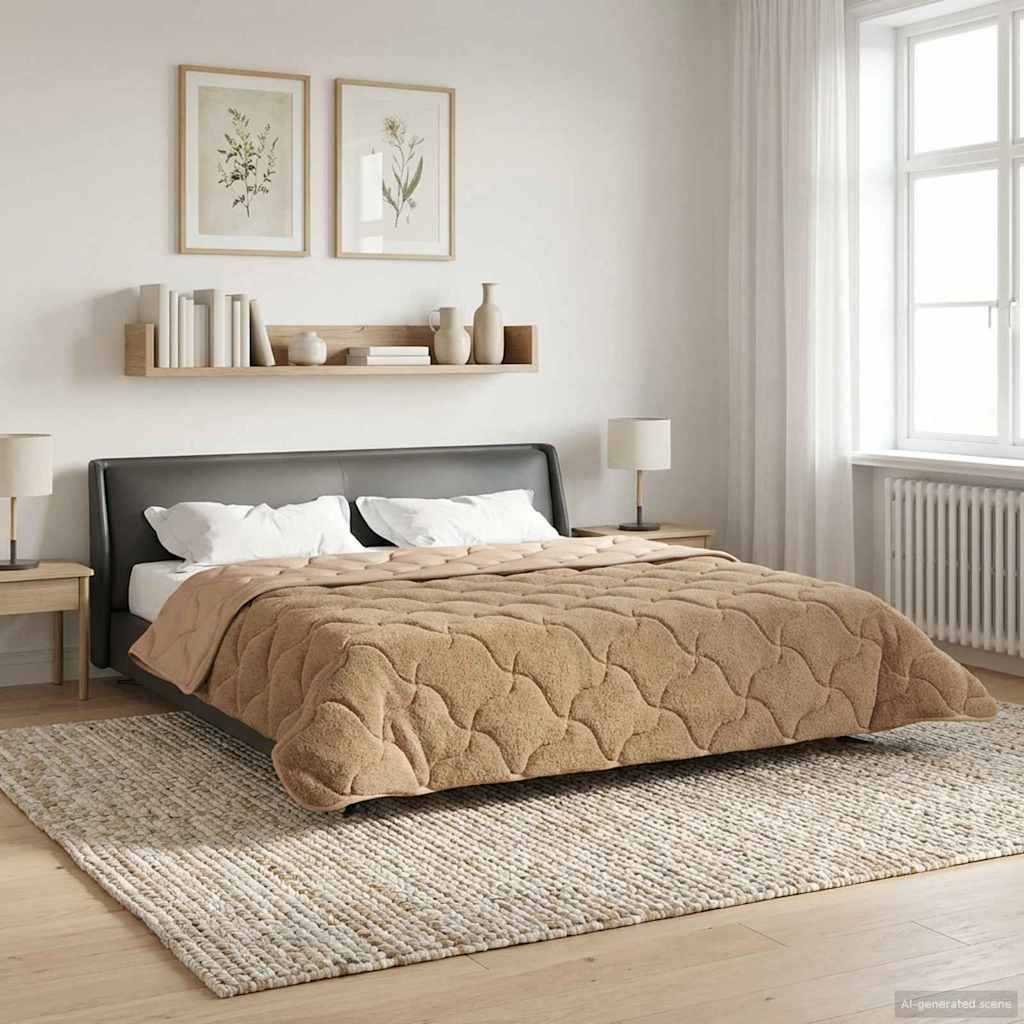 42026209_1.jpg vidaXL Letná prikrývka Šnurovaný Sivohnedá 200 x 240 cm – Obrázok 1