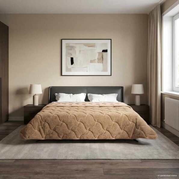 vidaXL Letná prikrývka Šnurovaný Sivohnedá 200 x 240 cm – Obrázok 4