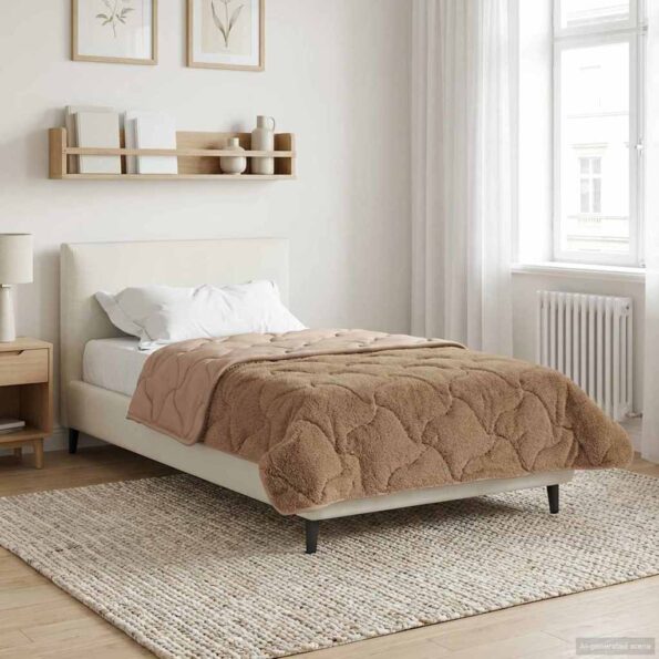 vidaXL Letná prikrývka Šnurovaný Sivohnedá 140 x 220 cm – Obrázok 4