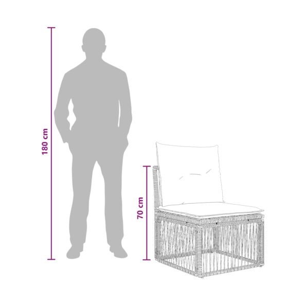 vidaXL Bezramenná sofa Sivá polyratan – Obrázok 8