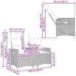 vidaXL Hojdačka s tabletou Čierna a tyrkysová 126 x 65 x 112 cm – Obrázok 11