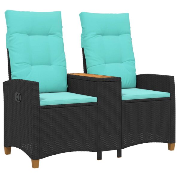 vidaXL Hojdačka s tabletou Čierna a tyrkysová 126 x 65 x 112 cm – Obrázok 2