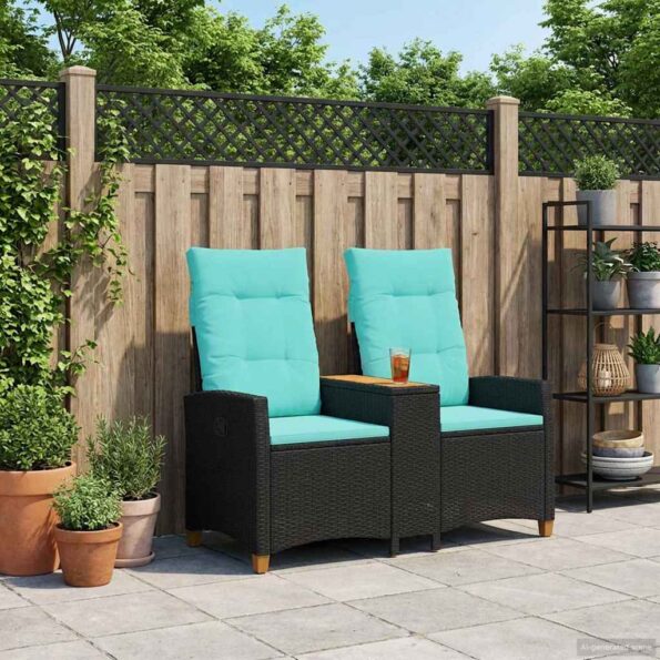vidaXL Hojdačka s tabletou Čierna a tyrkysová 126 x 65 x 112 cm – Obrázok 3