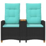 vidaXL Hojdačka s tabletou Čierna a tyrkysová 126 x 65 x 112 cm – Obrázok 4
