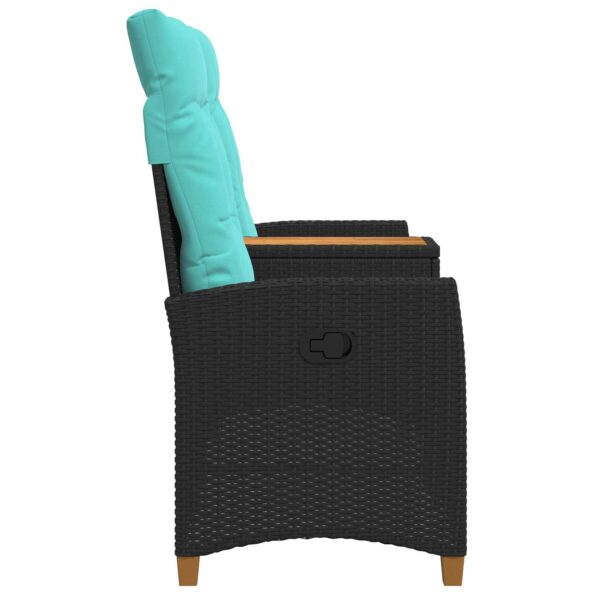 vidaXL Hojdačka s tabletou Čierna a tyrkysová 126 x 65 x 112 cm – Obrázok 5