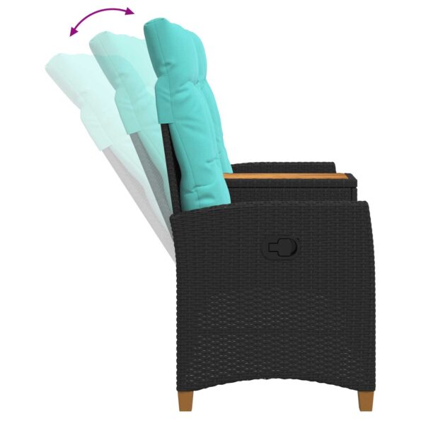 vidaXL Hojdačka s tabletou Čierna a tyrkysová 126 x 65 x 112 cm – Obrázok 8