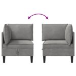 vidaXL Sofa s úložným priestorom Svetlosivá Zamat – Obrázok 10