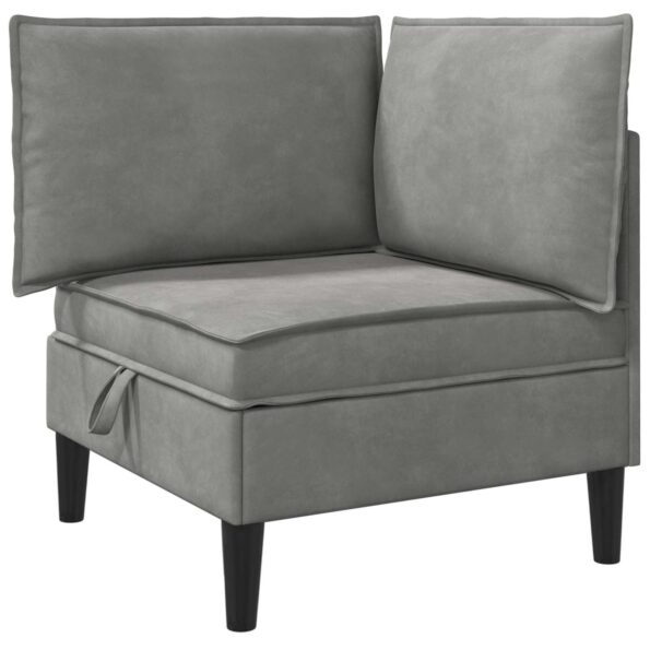 vidaXL Sofa s úložným priestorom Svetlosivá Zamat – Obrázok 2
