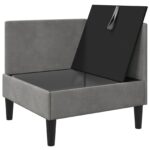 vidaXL Sofa s úložným priestorom Svetlosivá Zamat – Obrázok 4