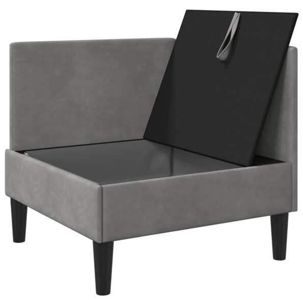 vidaXL Sofa s úložným priestorom Svetlosivá Zamat – Obrázok 4